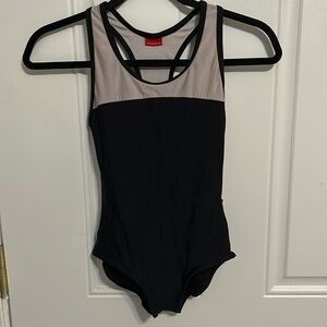 YUMIKO LEOTARD- BLACK AND GRAY- used good condition